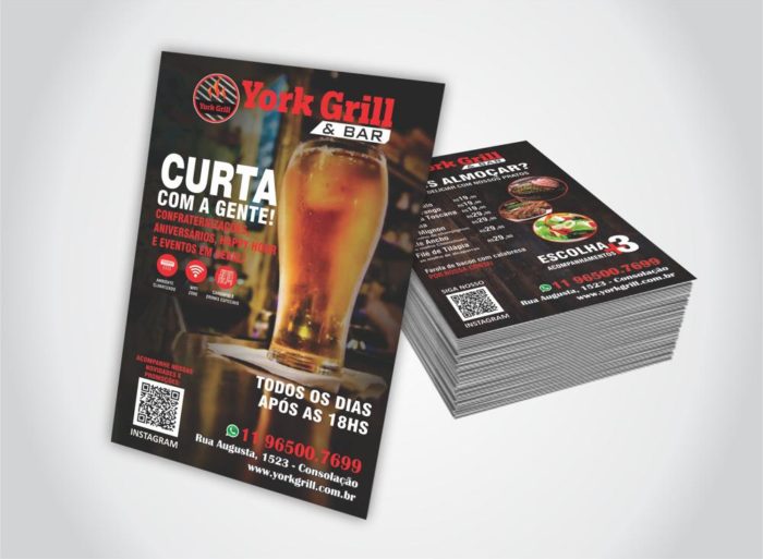 Panfleto York Grill promocional - Open Design X