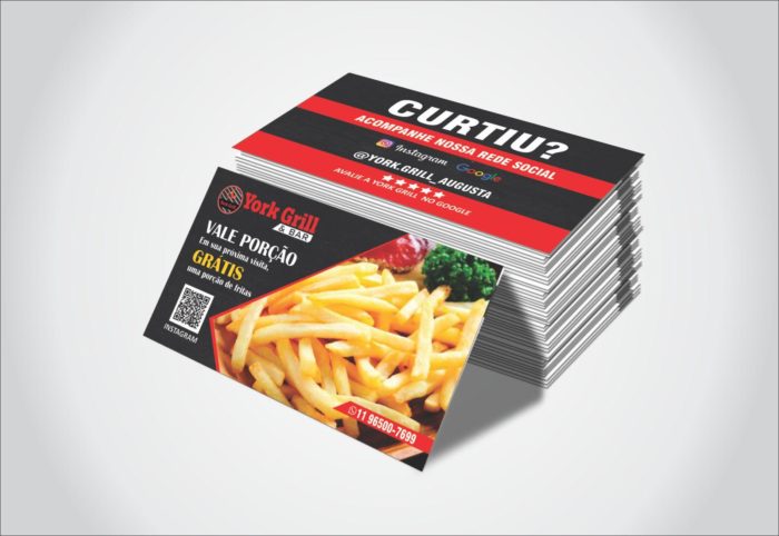 cartão promocional York Grill - Open Design X